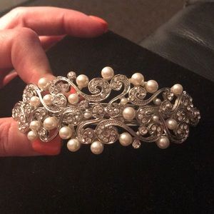 Bridal Crystal and Pearl Hair Barrette